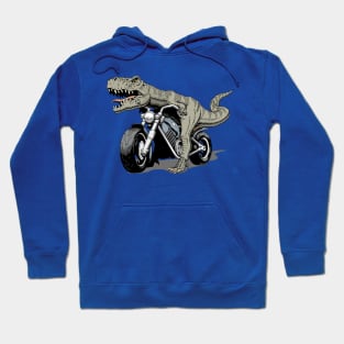 T-rex dinosaur riding a motorcycle Hoodie